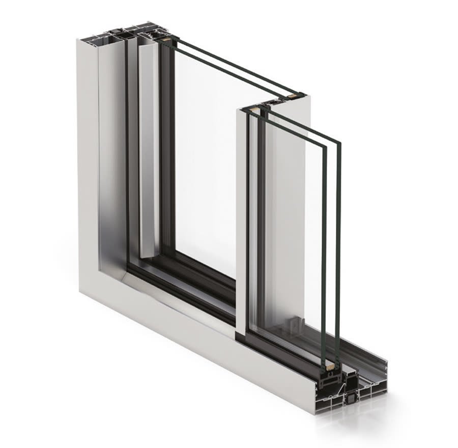 Profil aluminium du système Cor-Vision Cortizo, vue en coupe