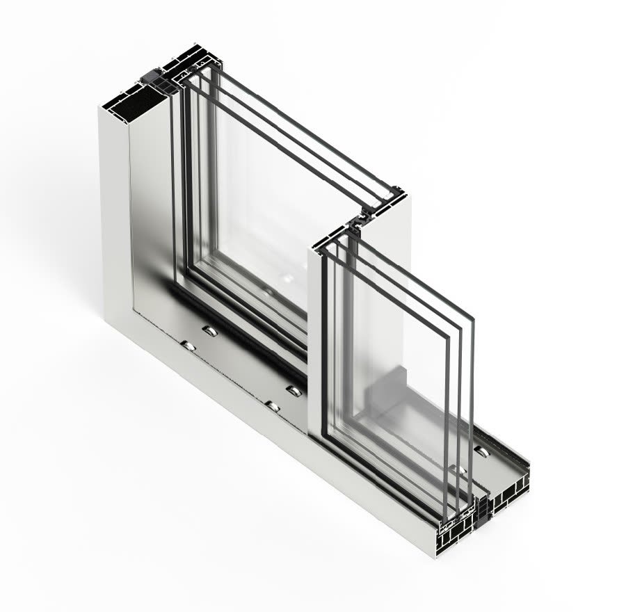 Profil aluminium du système Cor Vision Plus Cortizo, vue en coupe